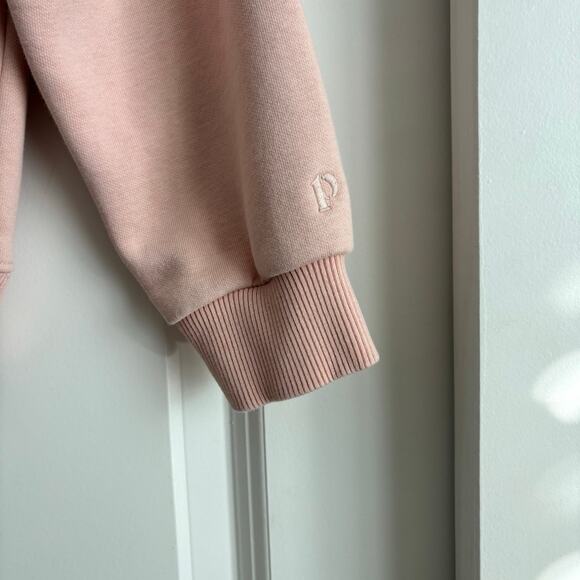 Pact V-Neck Courtside Sweatshirt Sz Medium Pink Organic Cotton Sustainable - Picture 6 of 8